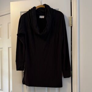 Lou & Grey Black Cowl Neck Tunic Sweater Size Small